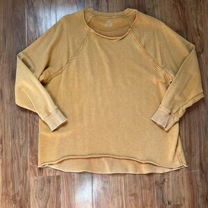 Aerie Mustard Yellow Crewneck Sweater Soft and Cozy